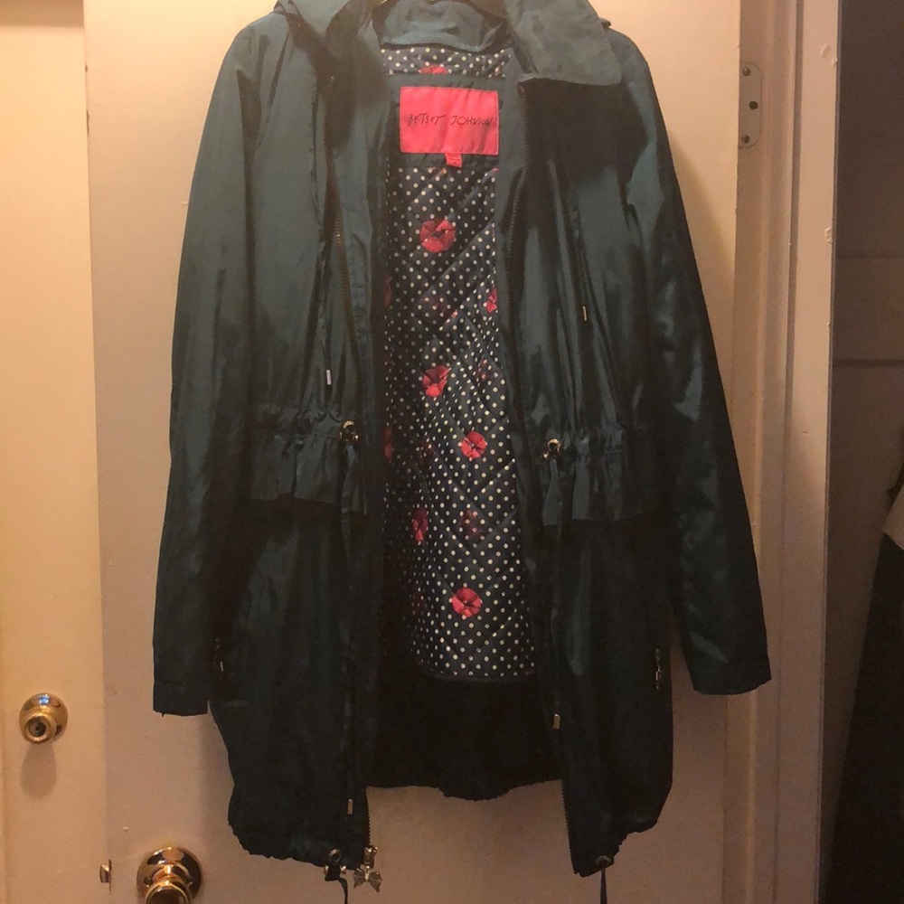 Betsey Johnson green jacket with hoodie